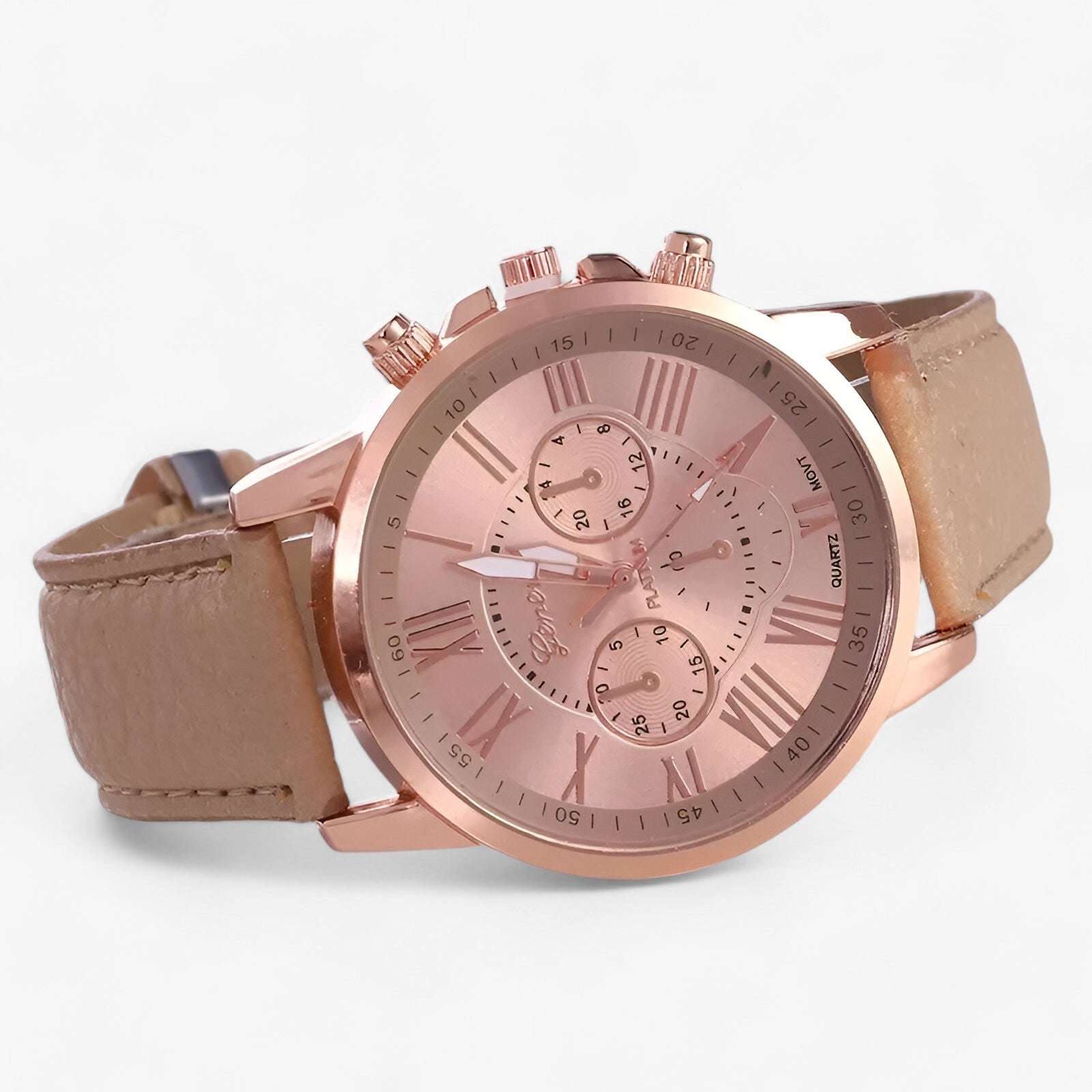 Leather Strap Women's Timepiece Featuring Roman Numerals