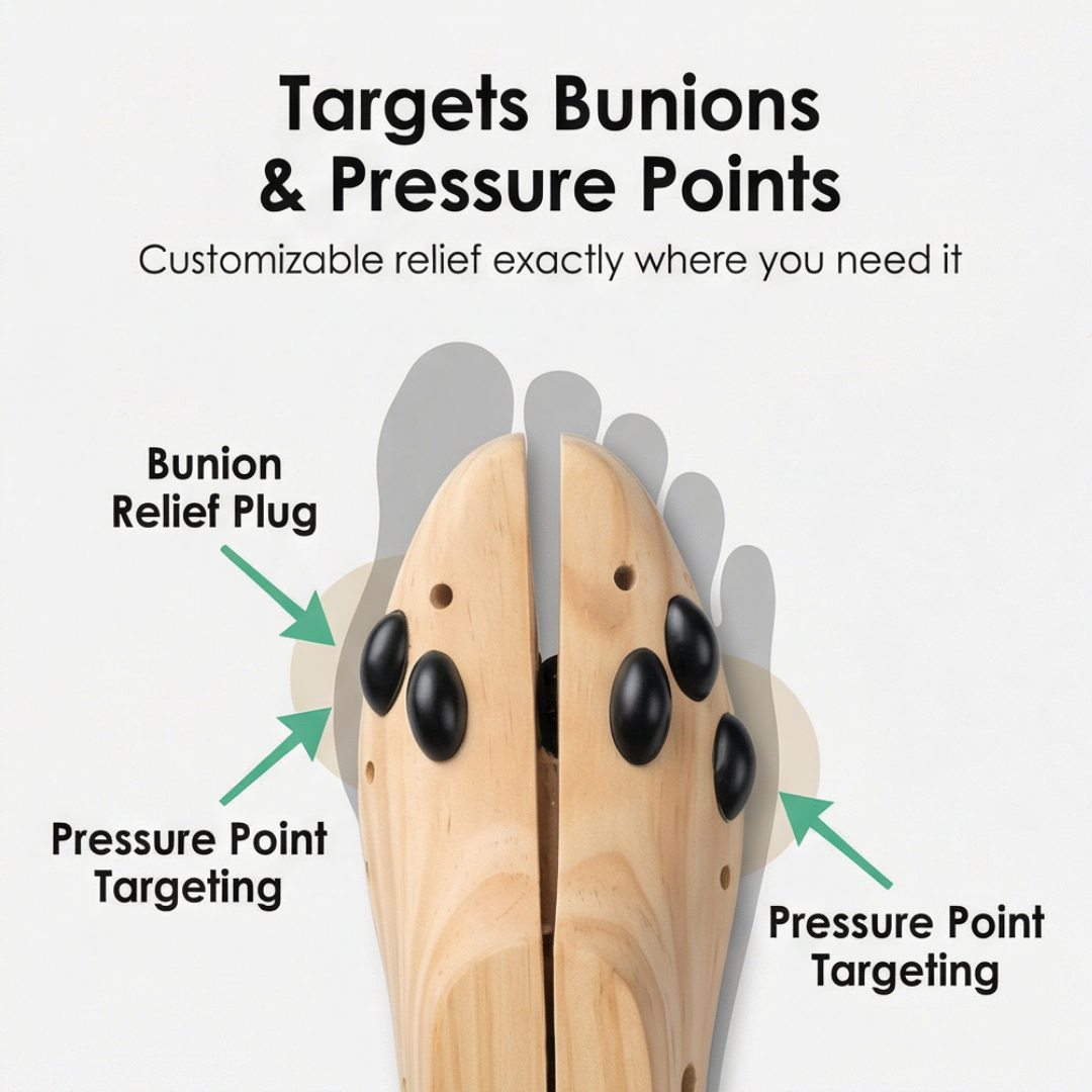 2-Way Stretch Wooden Shoe Trees with Ball Support