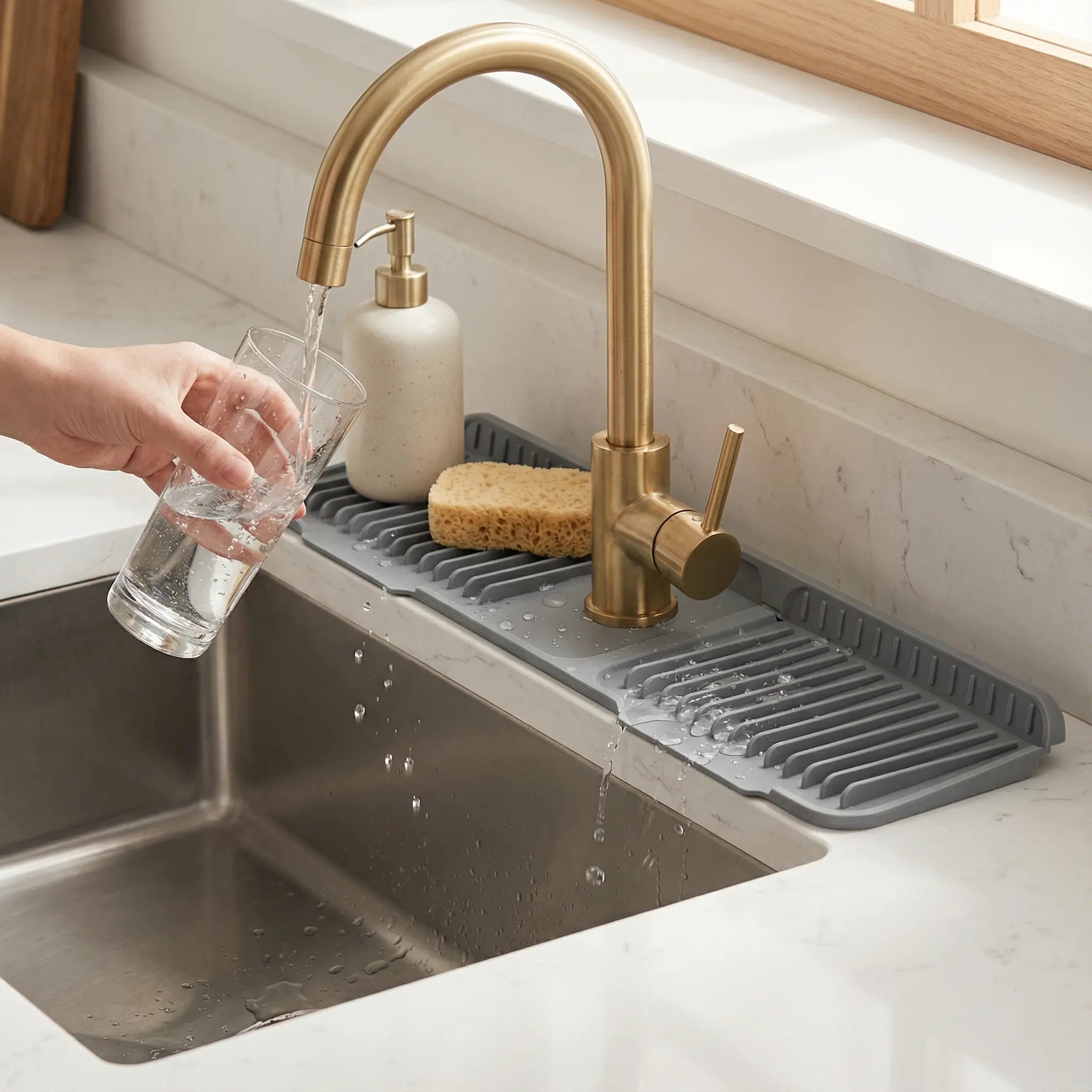 Faucet Drip Mat Made of Silicone