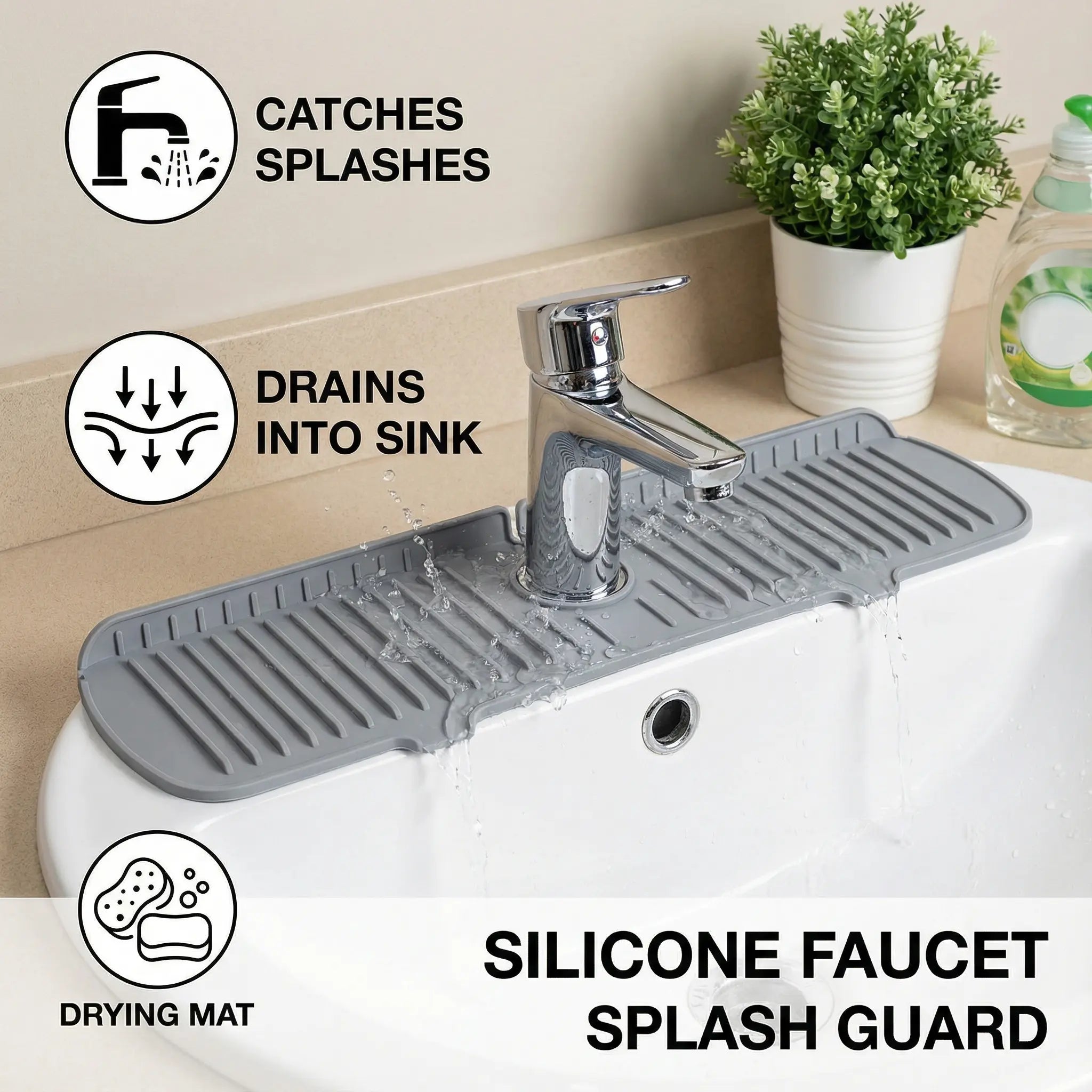 Faucet Drip Mat Made of Silicone