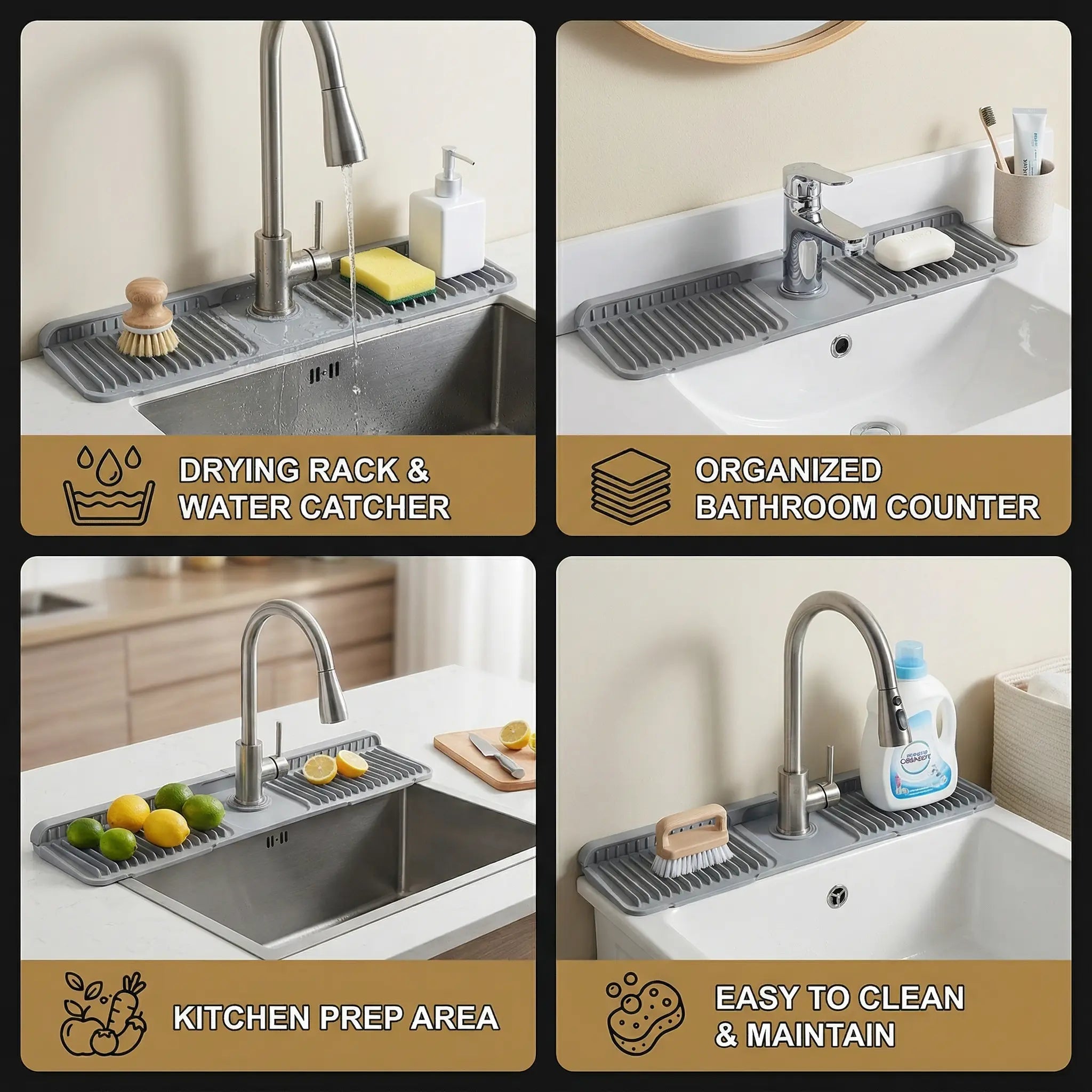Faucet Drip Mat Made of Silicone