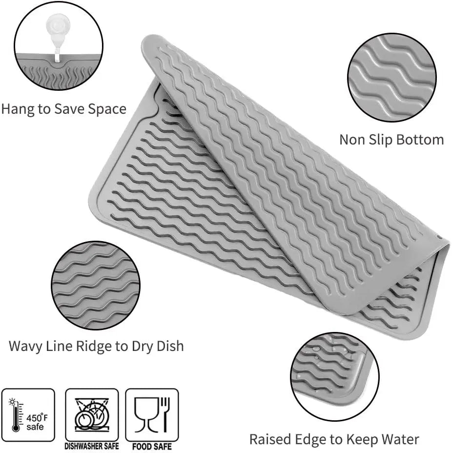 Heat-Resistant Kitchen Silicone Drying Mat