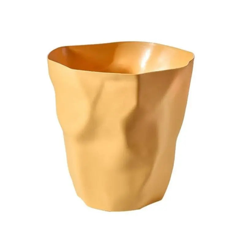 Sculptural Waste Basket | Crumpled Design | Artistic Shape