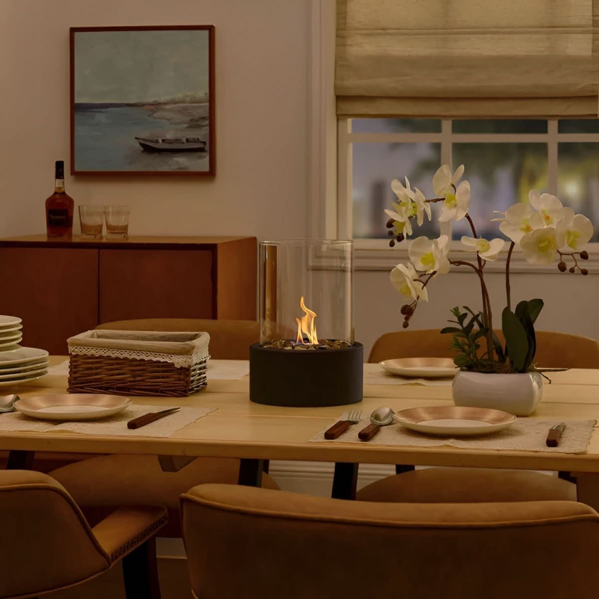 Elegant Smokeless Tabletop Fire Feature for Any Space