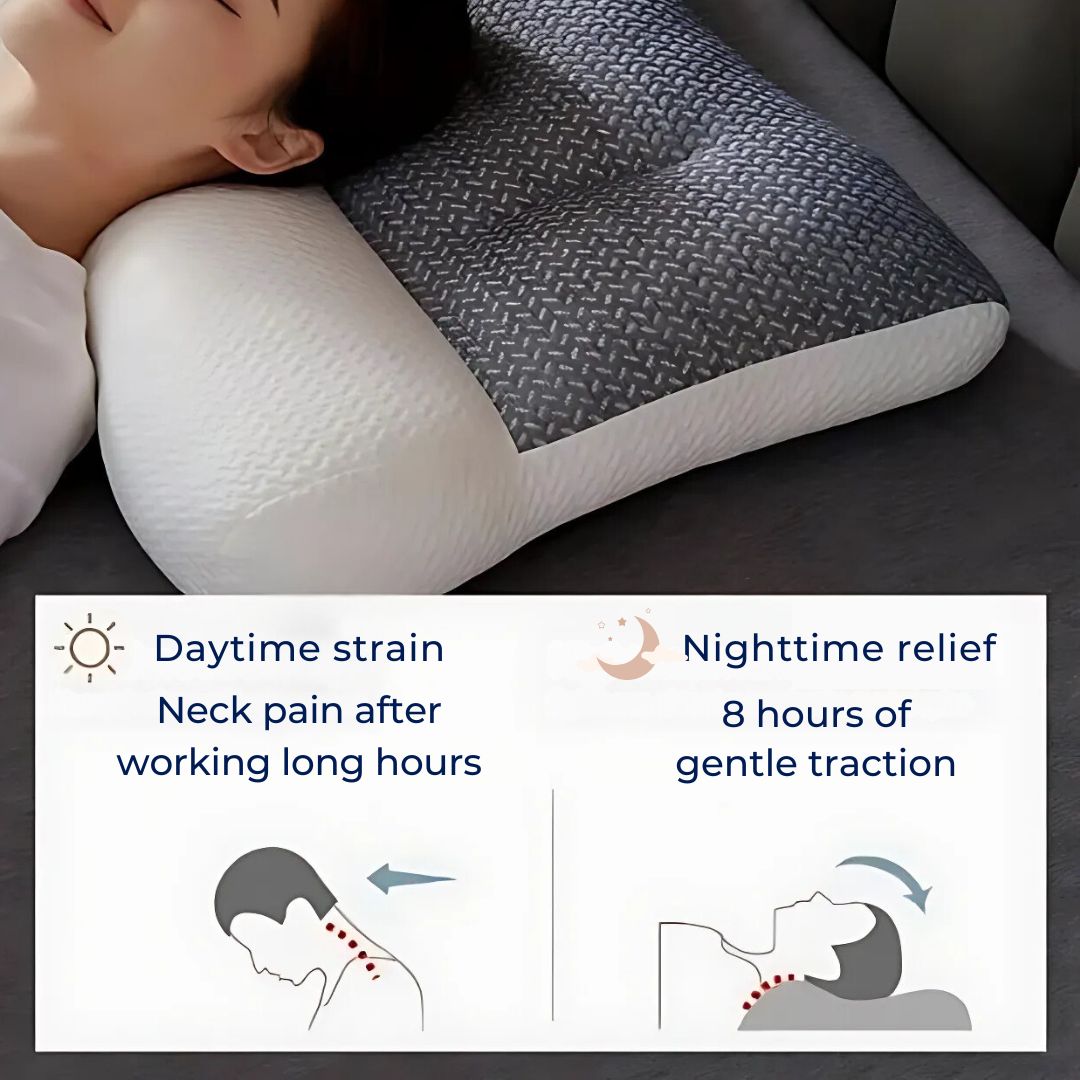 Contour Memory Foam Neck Pillow for Orthopedic Support and Pain Relief