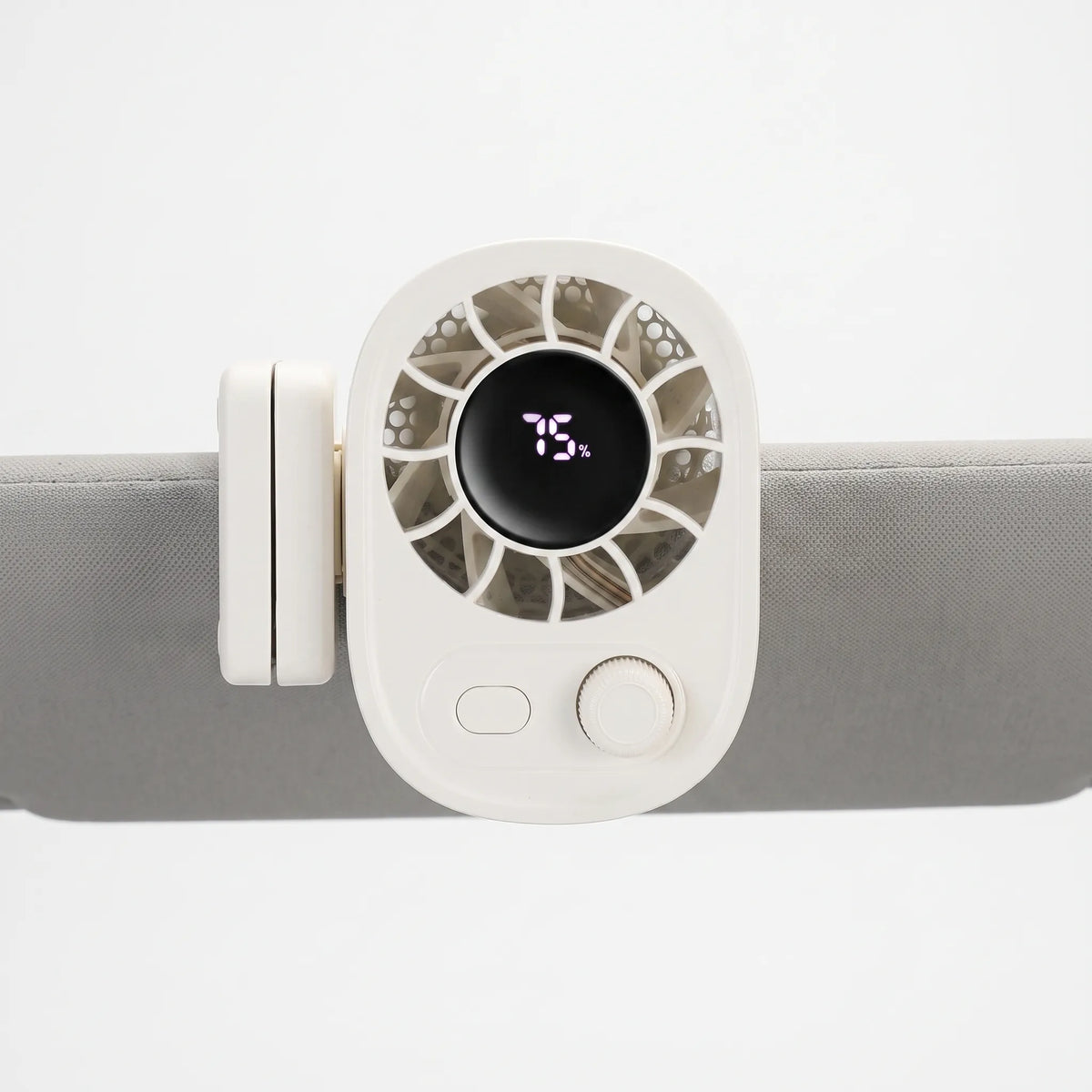 Portable Clip-On Fan with Digital Screen – 360° Rotation & 100 Speed Settings for Car, Desk, and Stroller