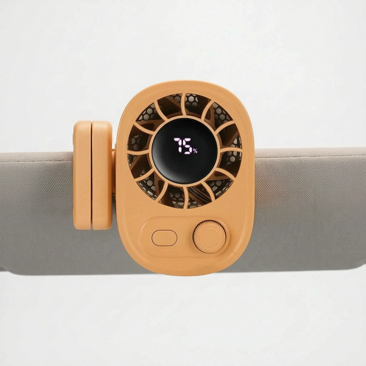 Portable Clip-On Fan with Digital Screen – 360° Rotation & 100 Speed Settings for Car, Desk, and Stroller
