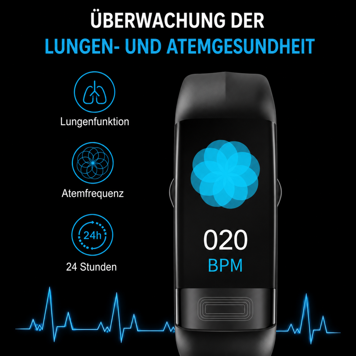 Health Monitor Smartwatch with ECG, Blood Pressure, and Sleep Tracking