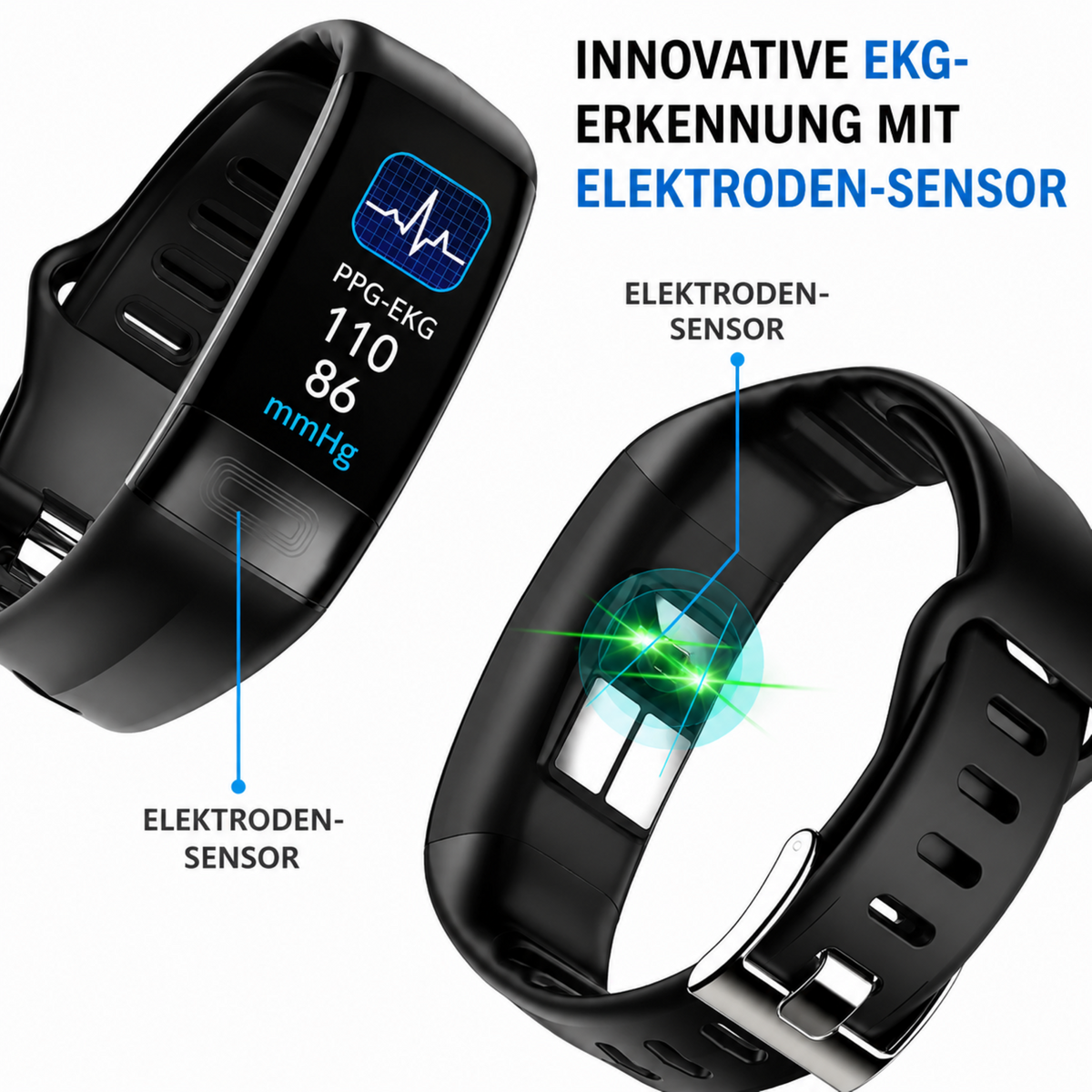 Health Monitor Smartwatch with ECG, Blood Pressure, and Sleep Tracking