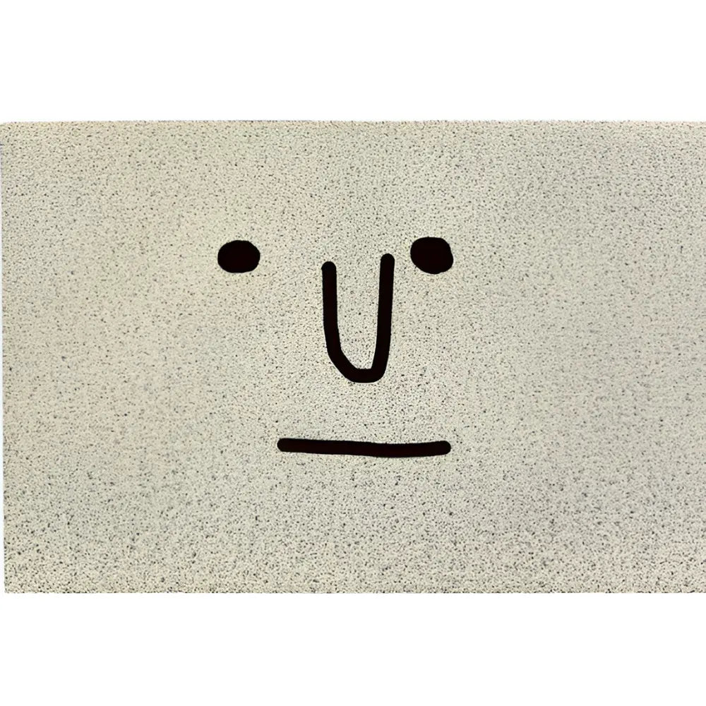 Non-Slip Smiley Print PVC Door Mat – 40 × 60 cm, Easy to Maintain