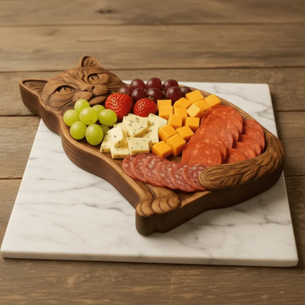 Wooden Snack Board in Animal Shape | Solid Wood Serving Tray