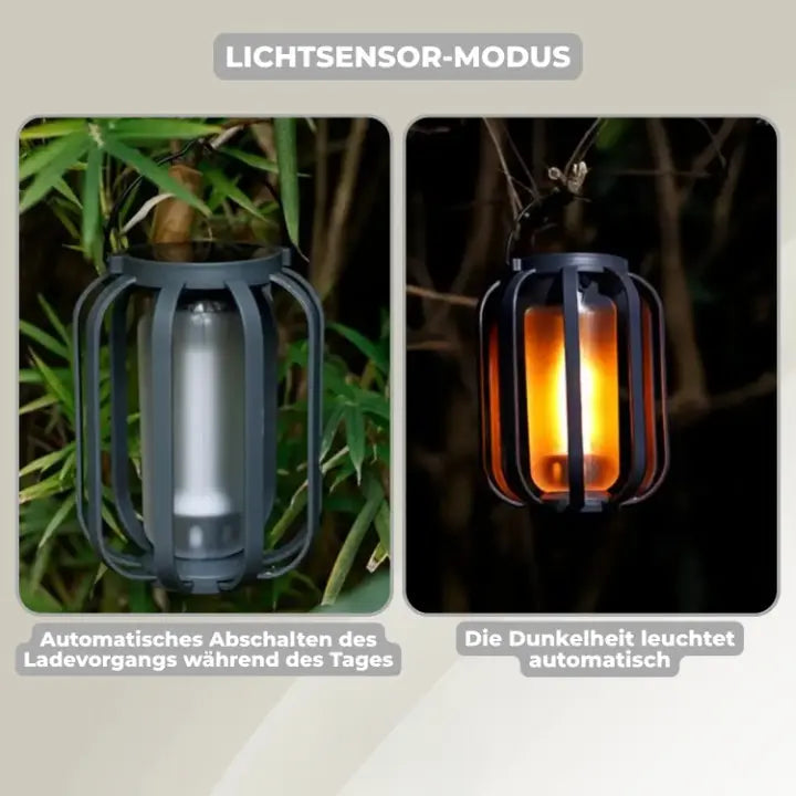 LED Solar Lantern with Flame Simulation