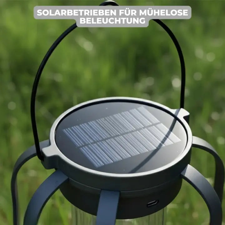 LED Solar Lantern with Flame Simulation
