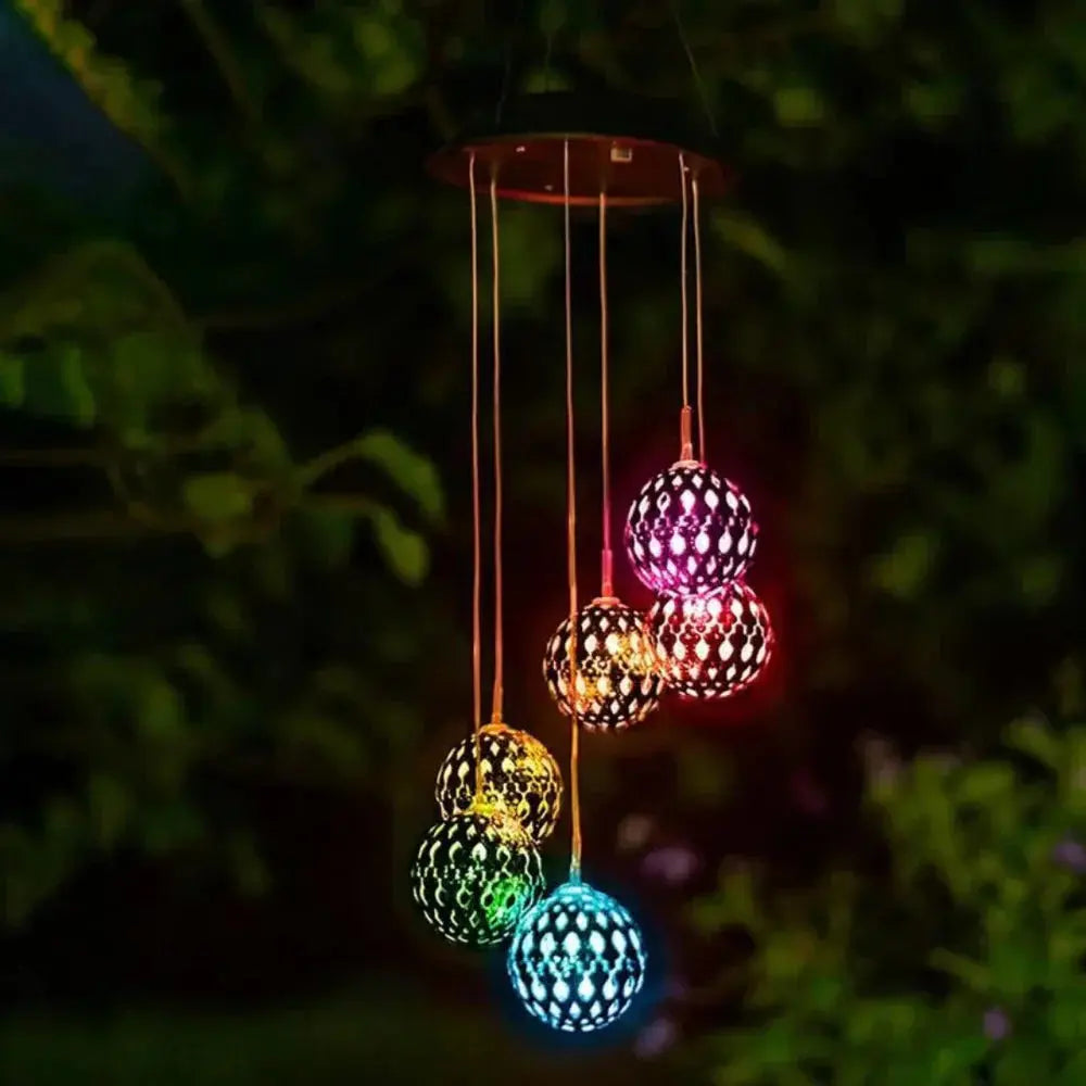 Color-Changing LED Solar Wind Chime – Illuminating Garden & Balcony