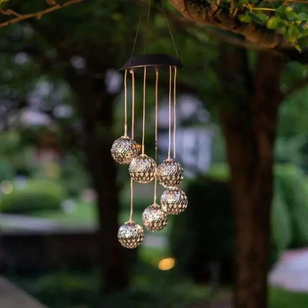 Color-Changing LED Solar Wind Chime – Illuminating Garden & Balcony