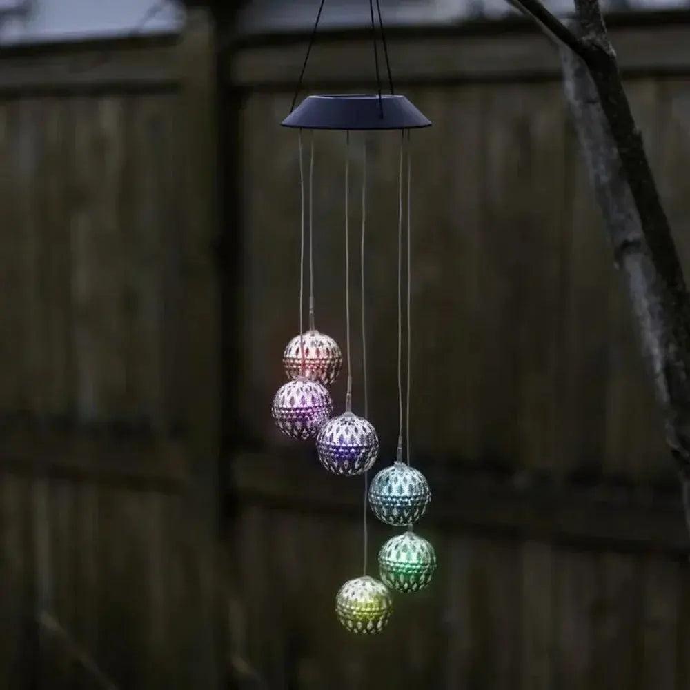 Color-Changing LED Solar Wind Chime – Illuminating Garden & Balcony