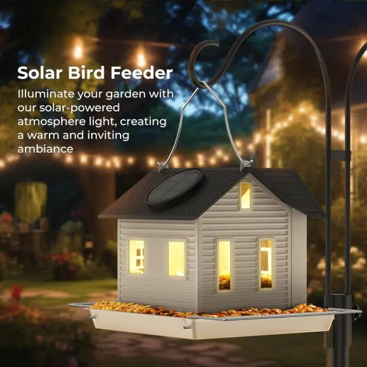 Weatherproof Metal Cottage Birdhouse with LED Light