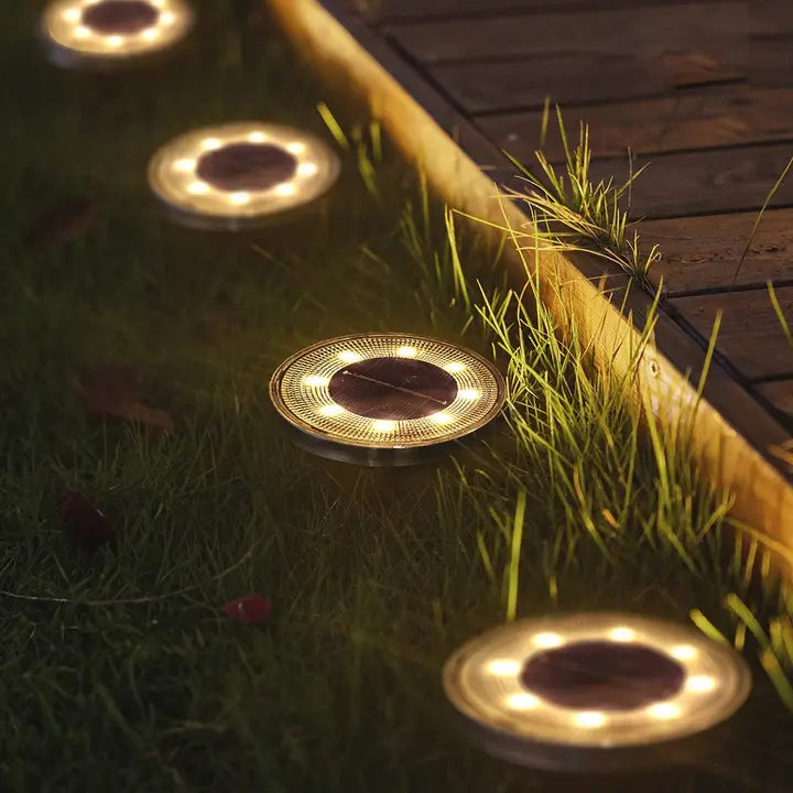 Set of 4 Weather-Resistant Solar Lights for Garden Ground