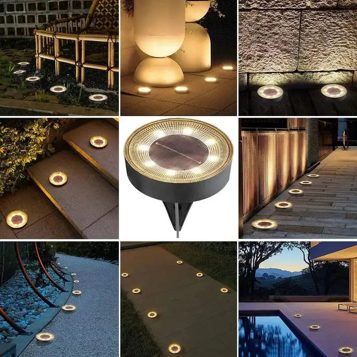 Set of 4 Weather-Resistant Solar Lights for Garden Ground