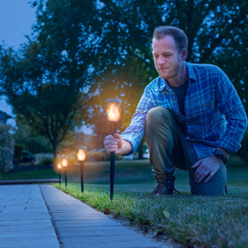 Flickering Flame Solar Garden Torch | Outdoor LED Lighting for Patio