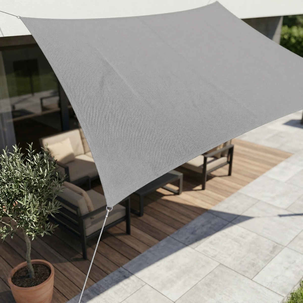 UV-Resistant Rectangular Shade Sail – Waterproof Sunshade for Garden, Balcony & Terrace with Adjustable Mounting System