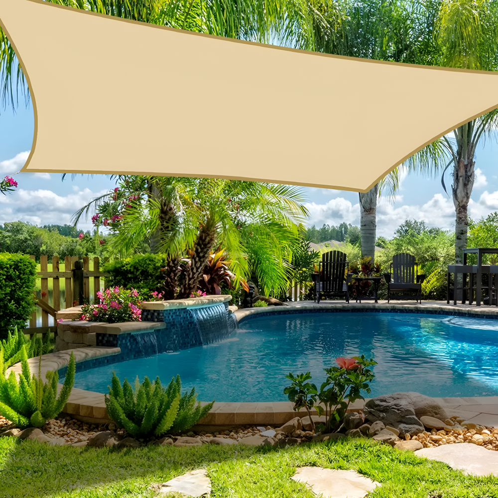 UV-Resistant Rectangular Shade Sail – Waterproof Sunshade for Garden, Balcony & Terrace with Adjustable Mounting System