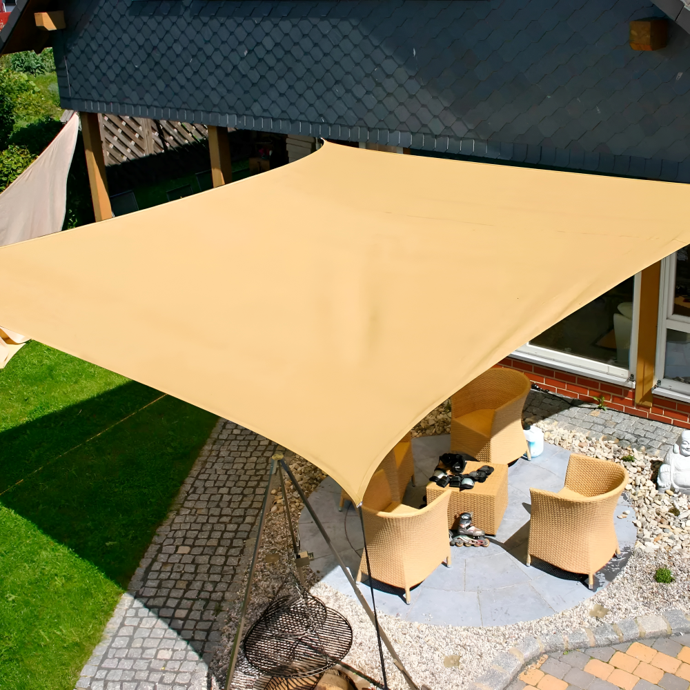 UV-Resistant Rectangular Shade Sail – Waterproof Sunshade for Garden, Balcony & Terrace with Adjustable Mounting System
