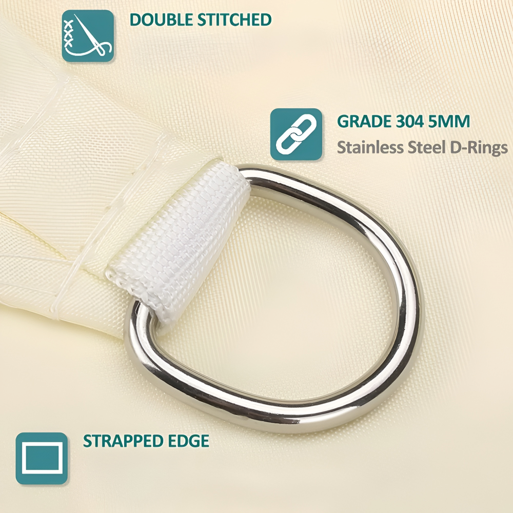 UV-Resistant Rectangular Shade Sail – Waterproof Sunshade for Garden, Balcony & Terrace with Adjustable Mounting System