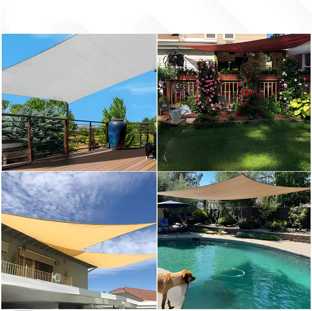 UV-Resistant Rectangular Shade Sail – Waterproof Sunshade for Garden, Balcony & Terrace with Adjustable Mounting System