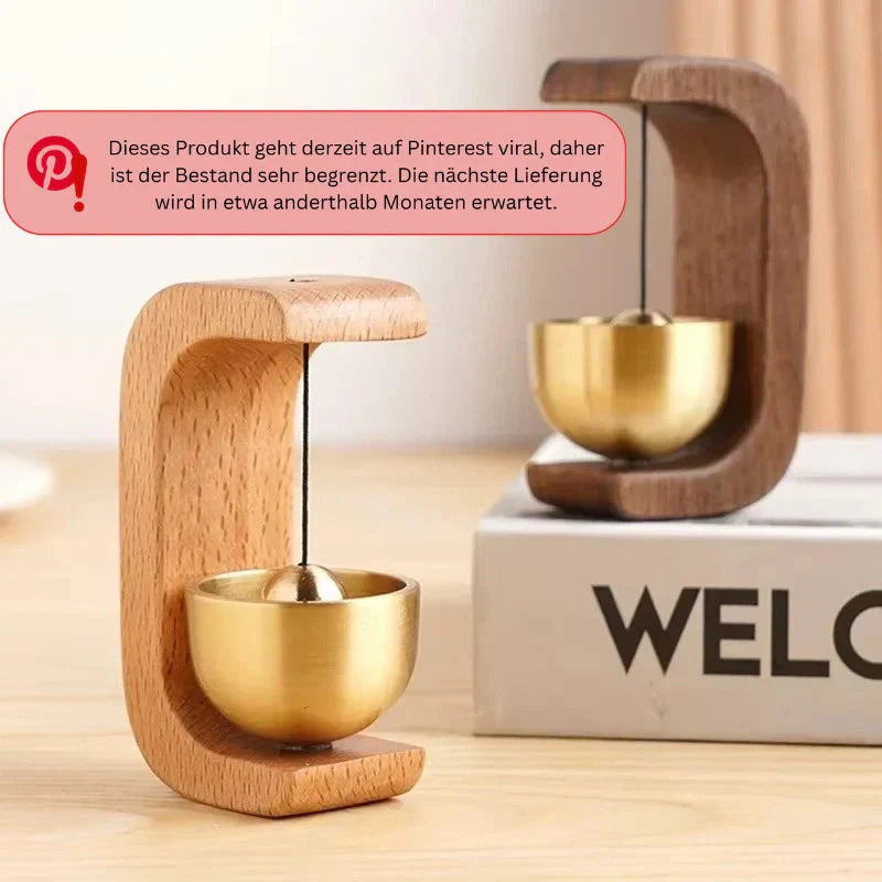 Wooden Wind Chime with Magnetic Singing Bowl