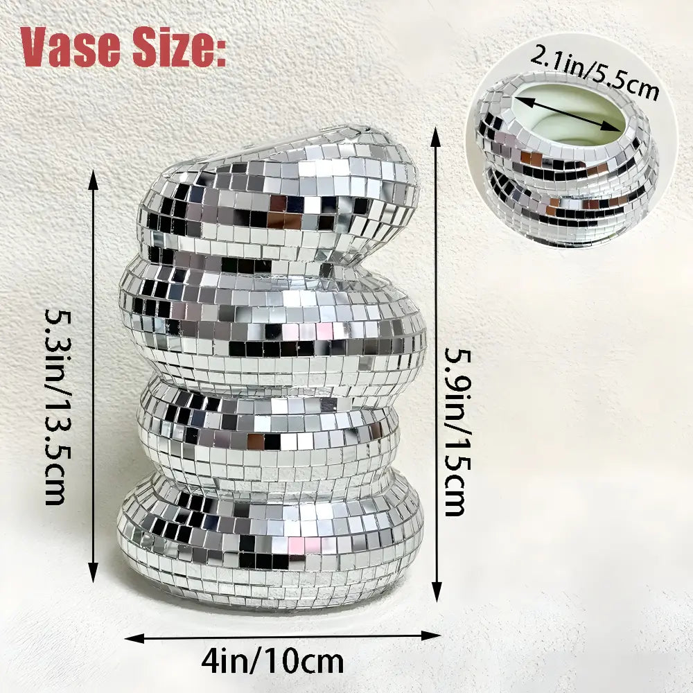 Spiral Patterned Vase with Mirrored Tile Design