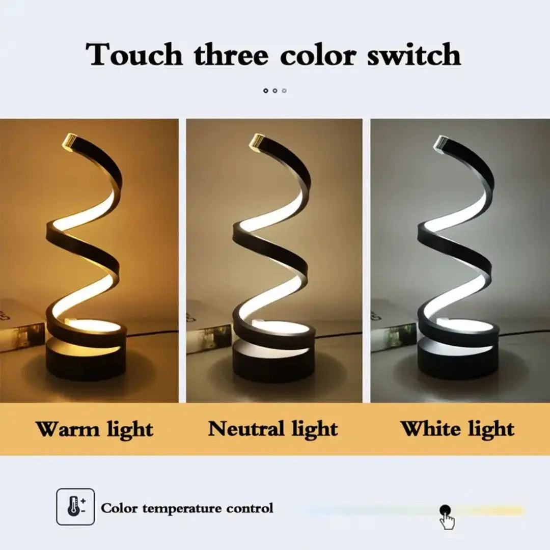 Adjustable Brightness Spiral LED Light – Stylish Accent for Any Space