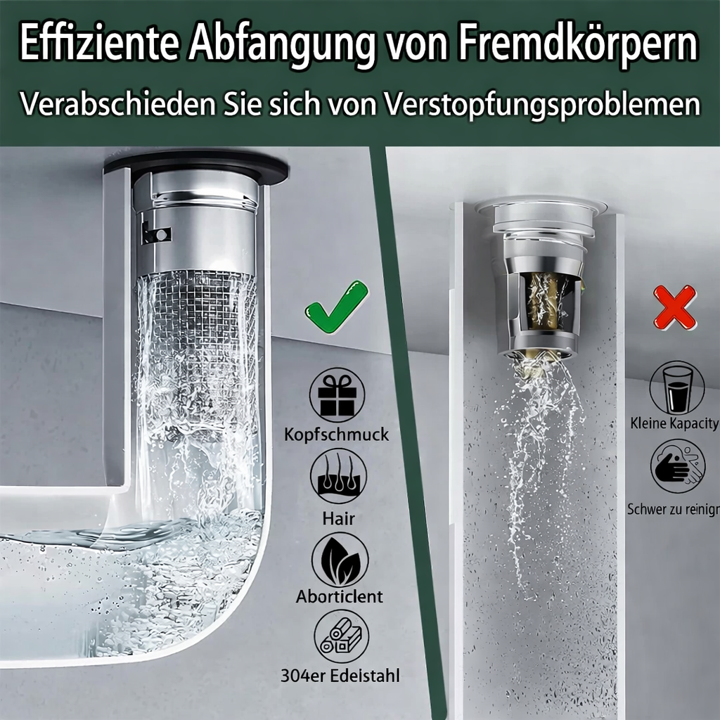Sink Drain Stopper | Clog-Free Stainless Steel Filter