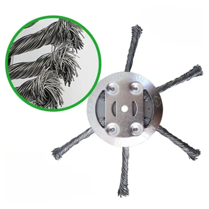 Heavy-Duty Brush Head for Grass Trimmers – Steel Wire Weed and Moss Remover