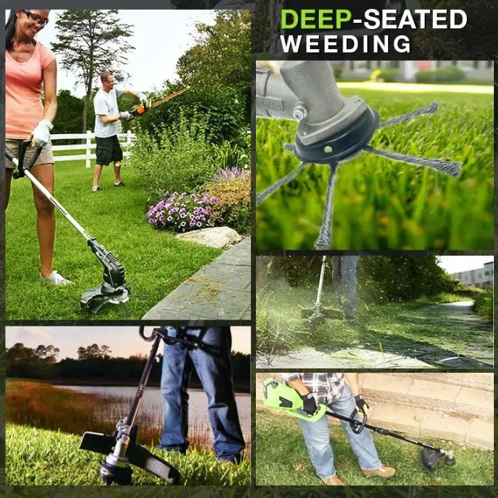 Heavy-Duty Brush Head for Grass Trimmers – Steel Wire Weed and Moss Remover