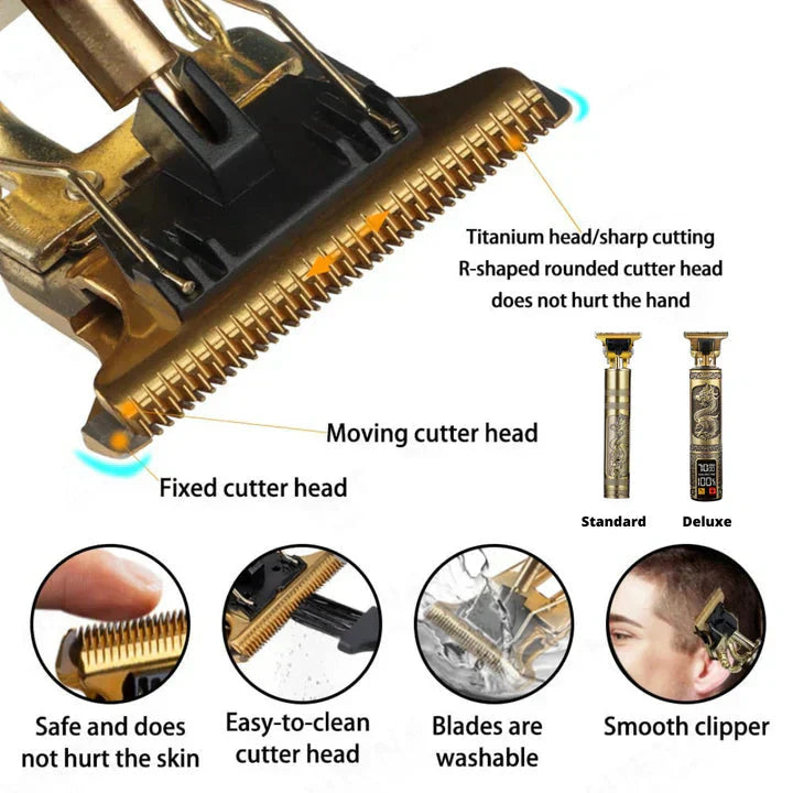 Digital Display Hair Clipper with Precision Blades for Professionals