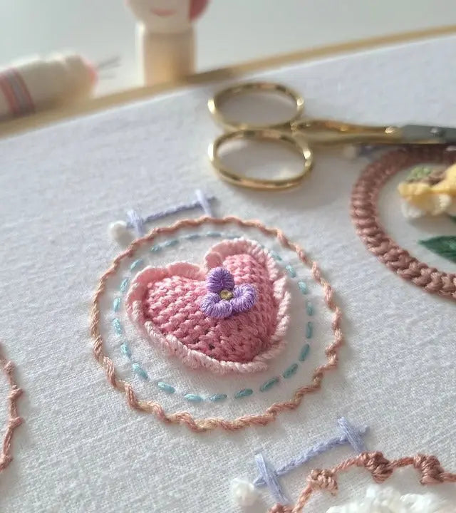 Embroidery Set with 12 Floral Patterns | Complete Kit | Instant Crafting
