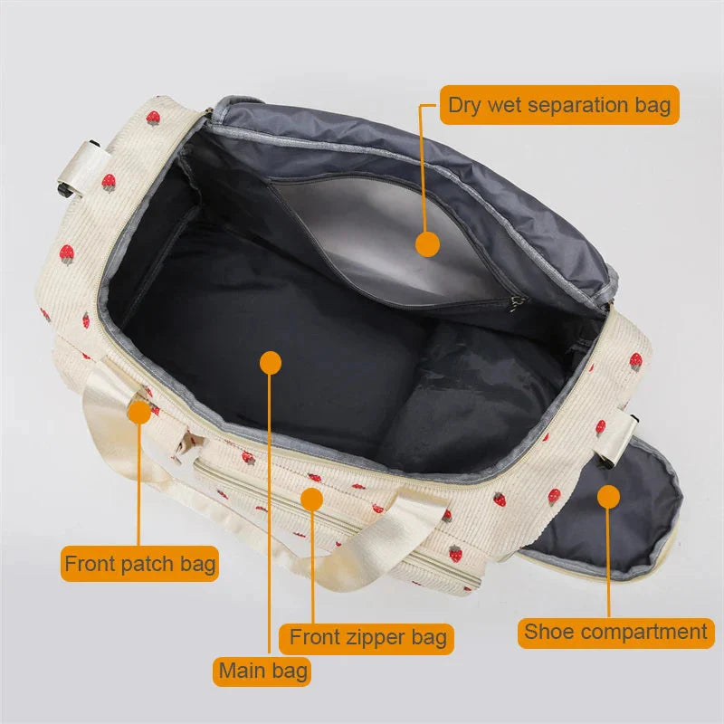 Sports Bag for Women – 25L Travel Bag with Compartment for Shoes
