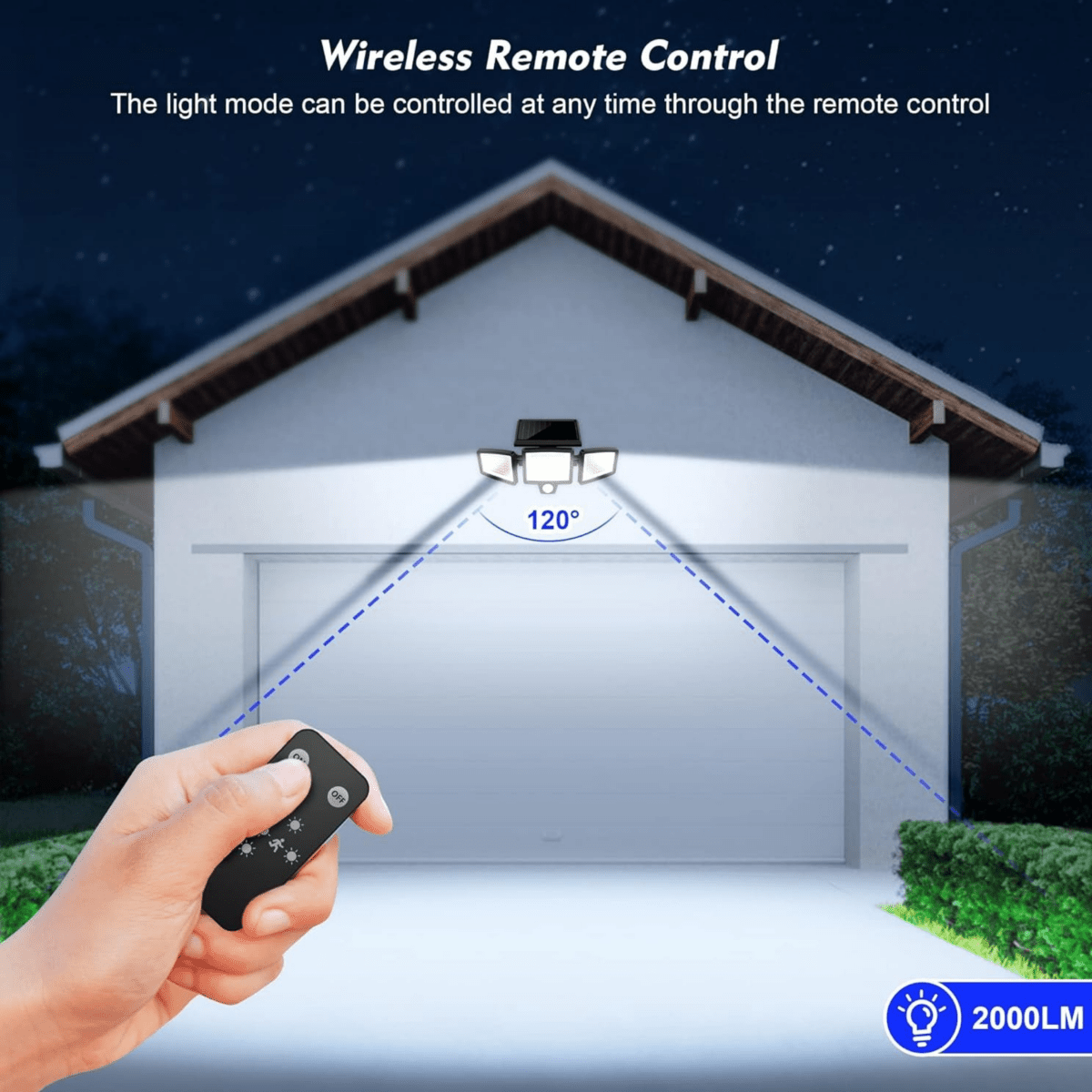Adjustable Triple-Head Solar Security Lighting