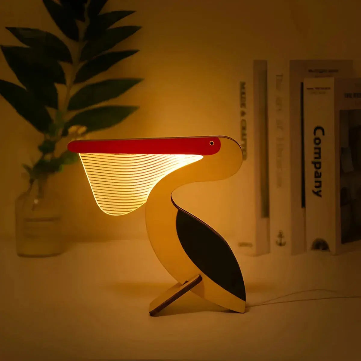 Wooden Animal Silhouette LED Desk Lamp – Touch Control, USB Powered