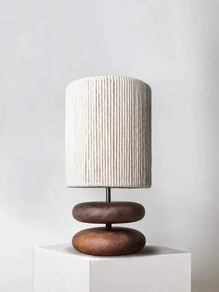 Wooden Base Table Lamp with Fabric Shade – Cozy Natural Style