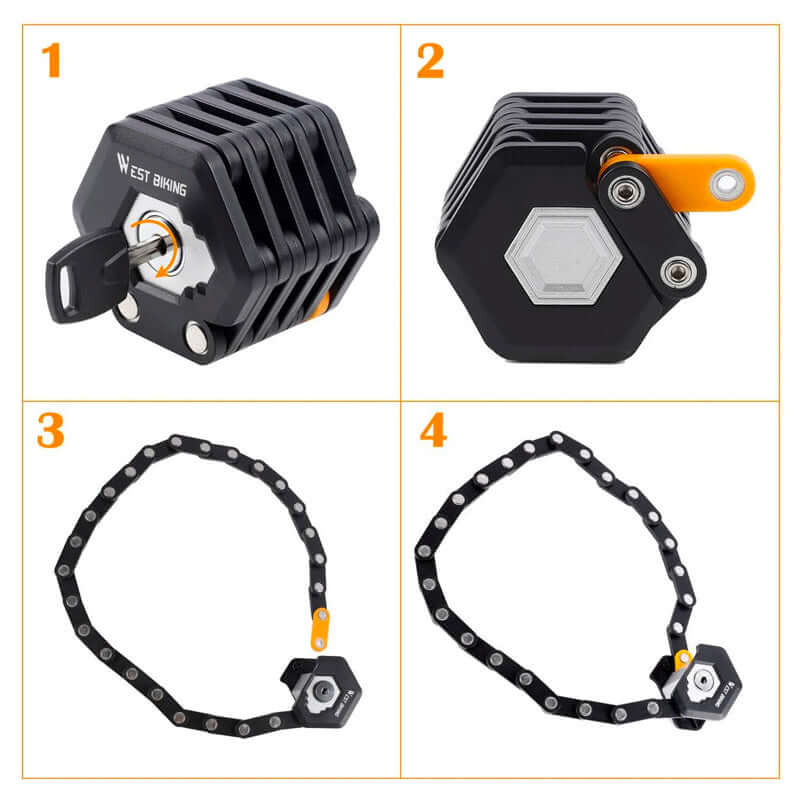SecureGuard Max Heavy-Duty Folding Bike Lock with Holder