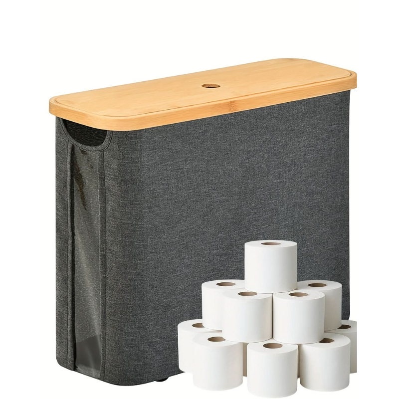 Space-Saving Toilet Paper Organizer with Waterproof Lid