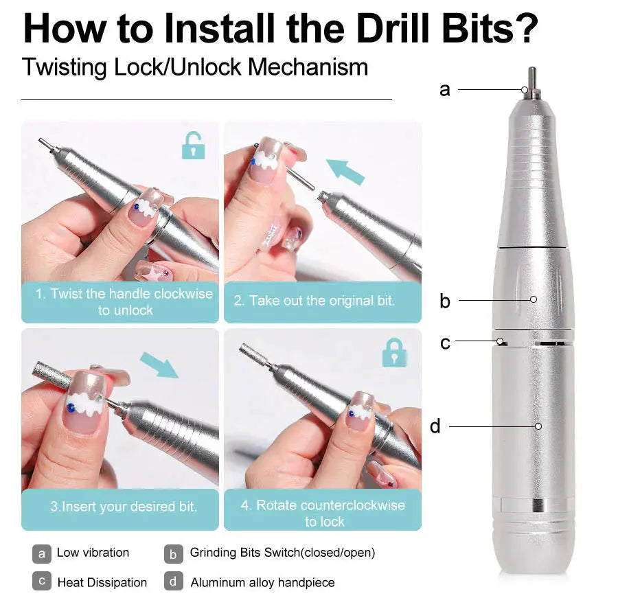 High-Speed Nail Drill 45,000 RPM – Ideal for Home and Professional Use