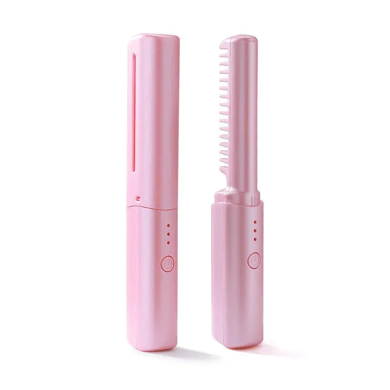 2-in-1 Hair Brush and Straightener – Travel-Friendly Styling Tool