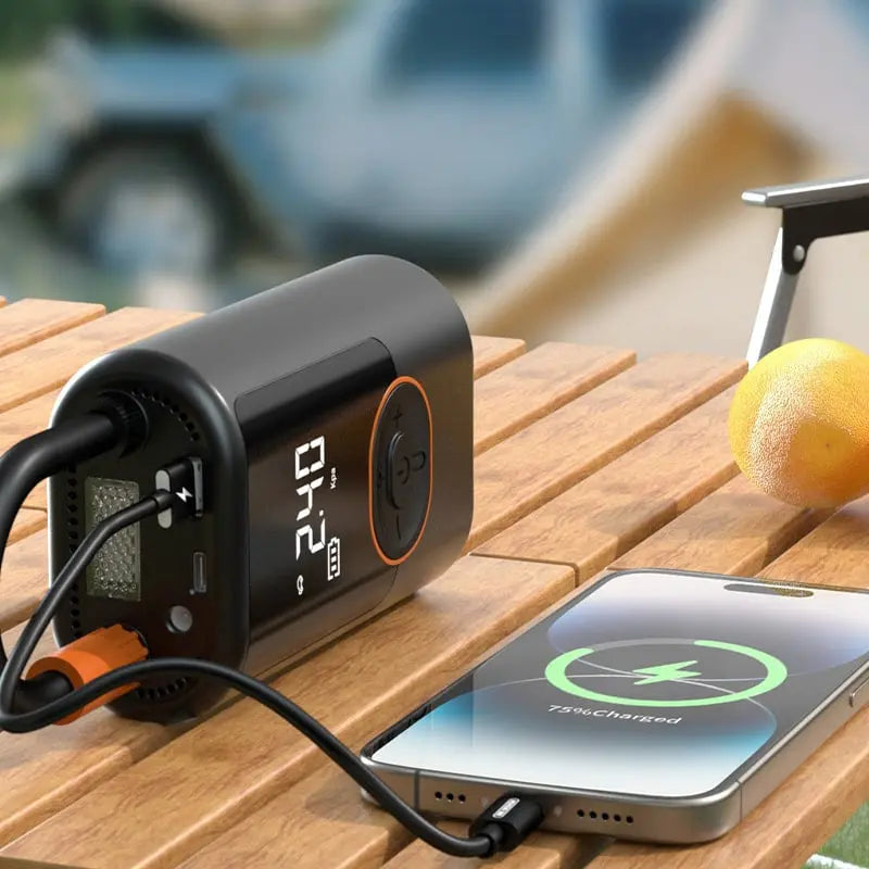 Portable Battery-Powered Tire Inflator - 150 PSI Digital Gauge