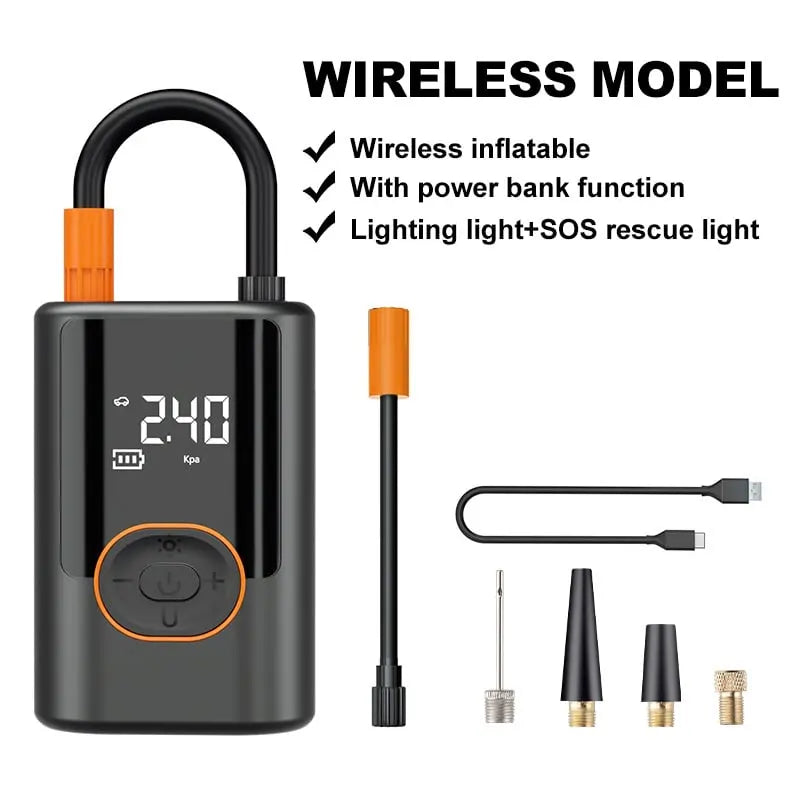 Portable Battery-Powered Tire Inflator - 150 PSI Digital Gauge