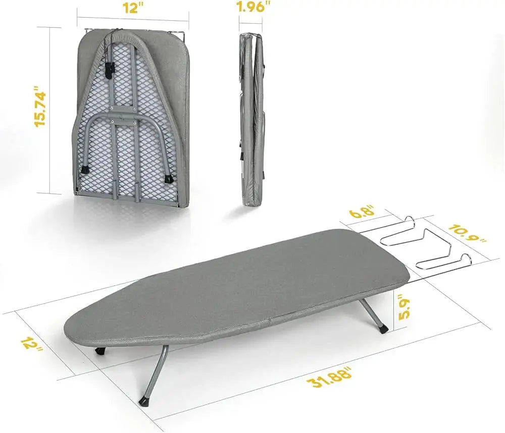 Foldable Ironing Board for Tables – Portable with Iron Holder