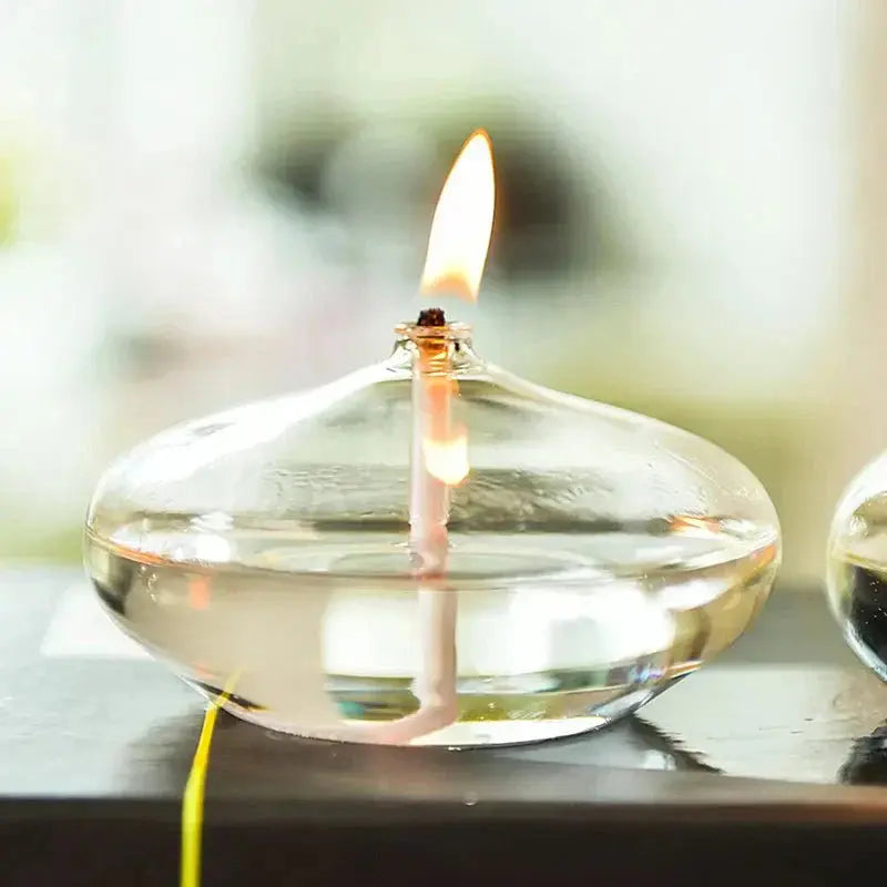Glass Oil Lamp – Clear Candle Holder Design