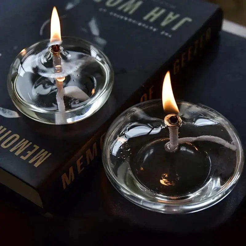 Glass Oil Lamp – Clear Candle Holder Design